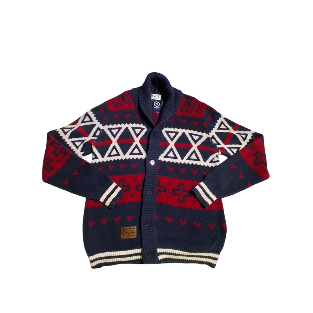 Y2K Vintage LRG Mens‎ Size M Nordic Chunky Grandpa Hertiage Preppy Cardigan